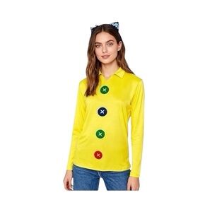 NWT Yellow Button-Accent Women's Top Size Large